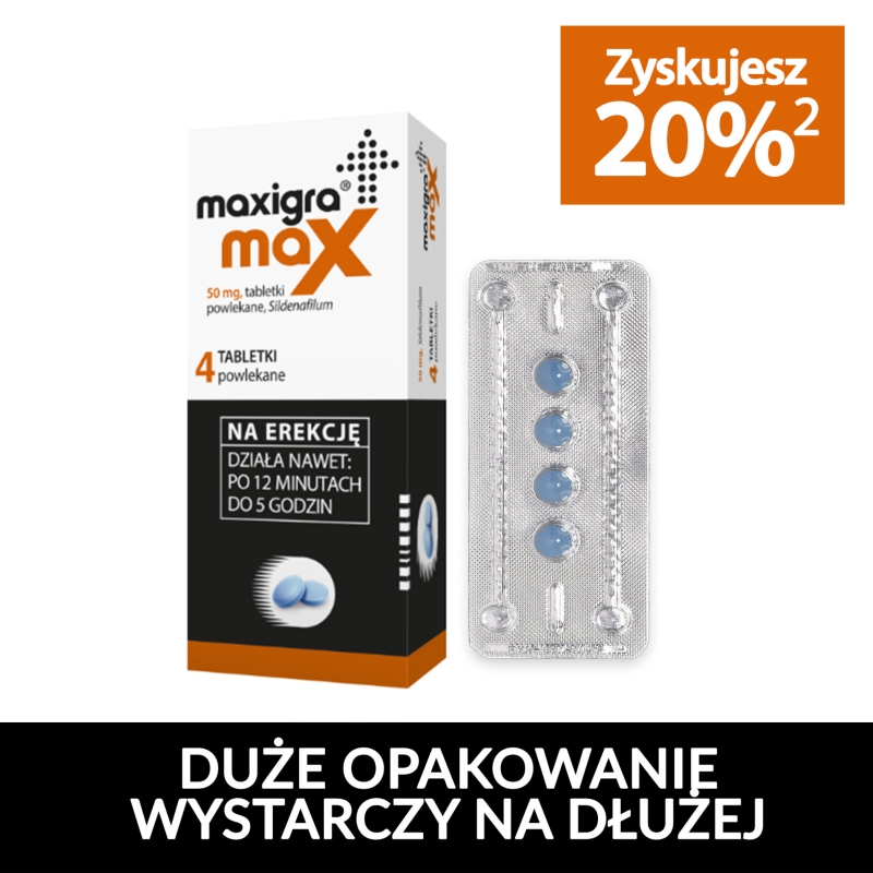 Maxigra Max, tabletki na erekcję, 4 szt.