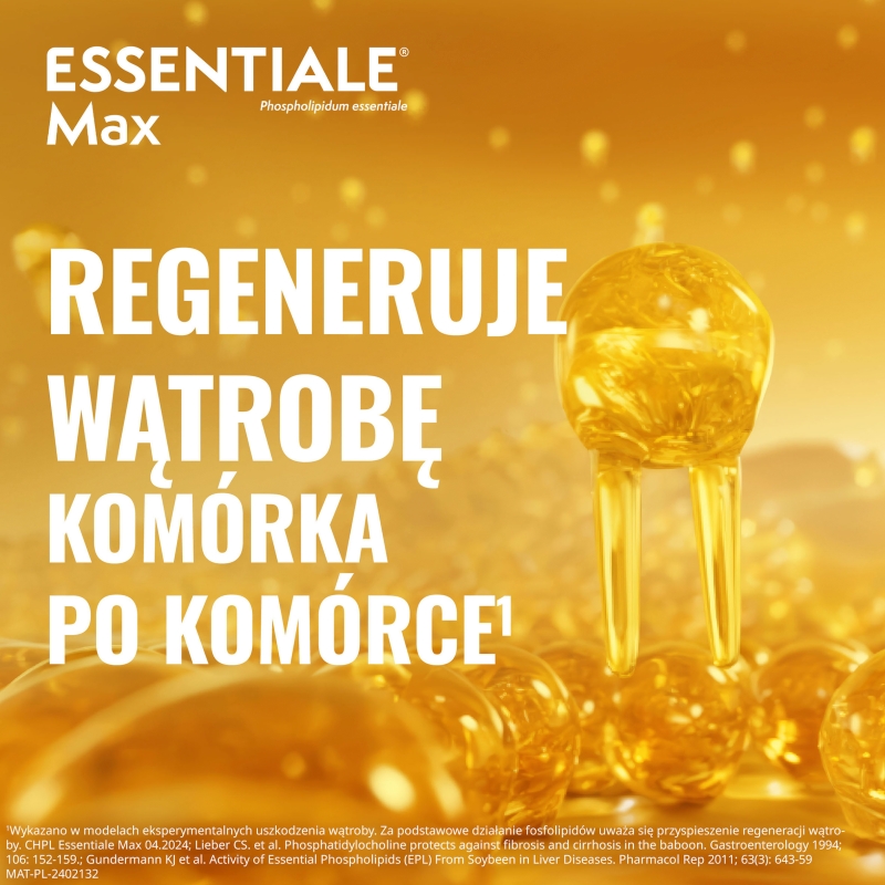 Essentiale Max, kapsułki roślinne na choroby wątroby, 30 szt.