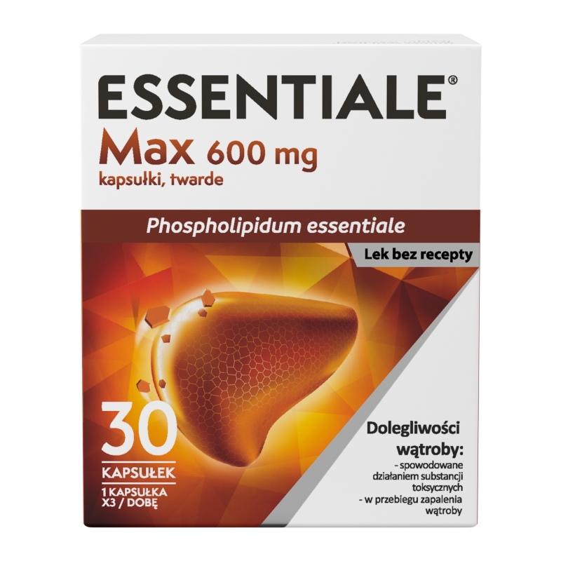 Essentiale Max, kapsułki roślinne na choroby wątroby, 30 szt.