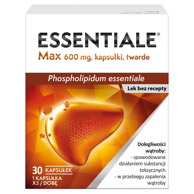 Essentiale Max, kapsułki roślinne na choroby wątroby, 30 szt.