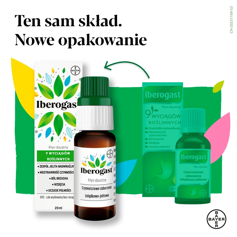 Iberogast, płyn na niestrarwność, 20 ml