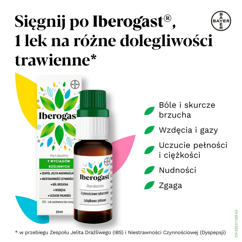 Iberogast, płyn na niestrarwność, 20 ml