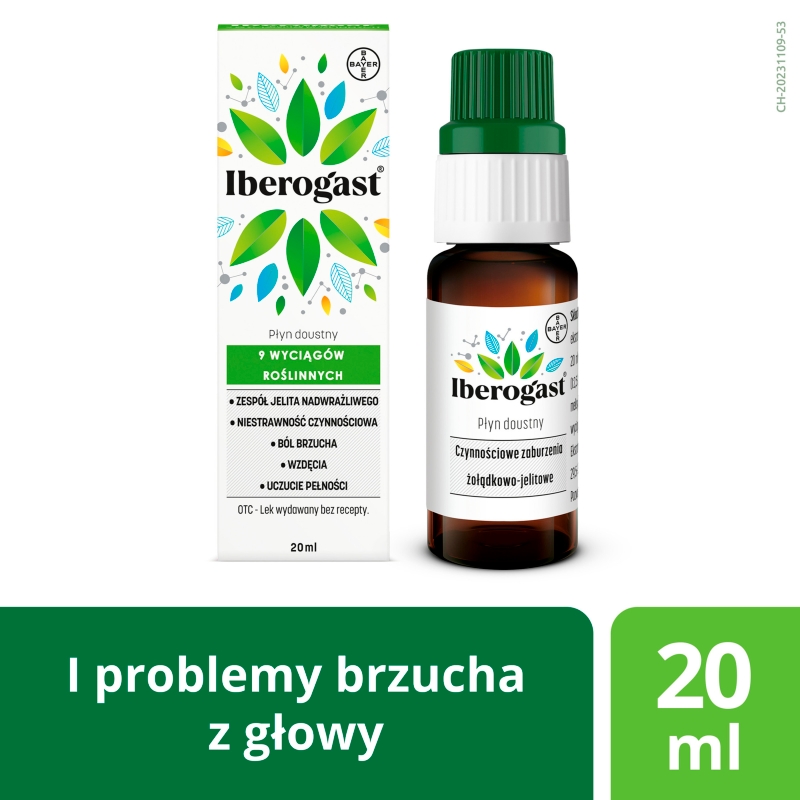Iberogast, płyn na niestrarwność, 20 ml