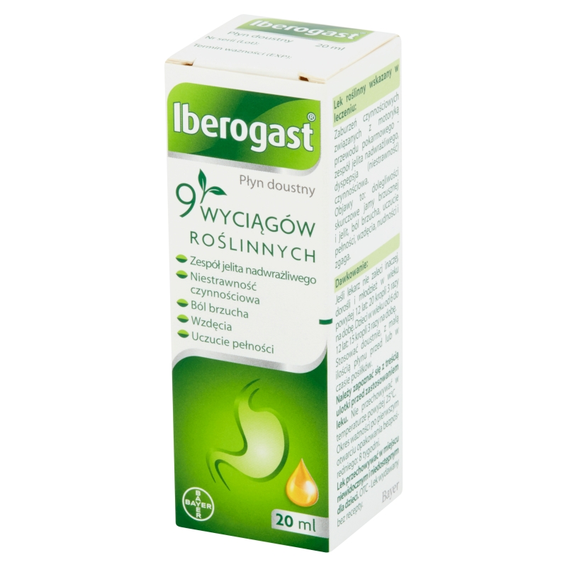 Iberogast, płyn na niestrarwność, 20 ml