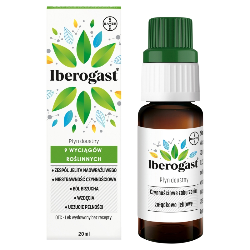 Iberogast, płyn na niestrarwność, 20 ml