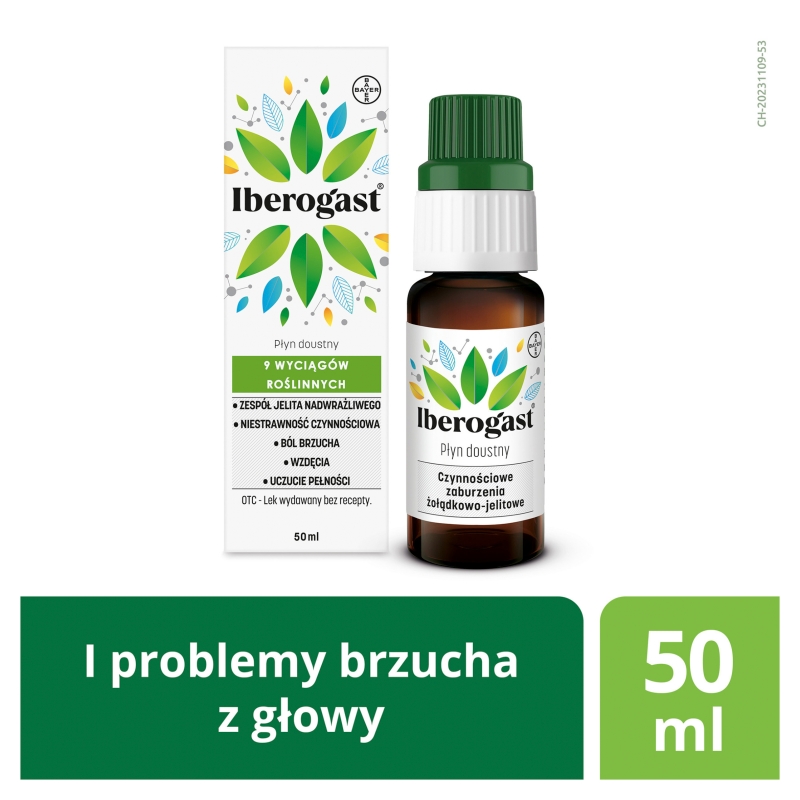 Iberogast, płyn na zaburzenia żołądkowo-jelitowe, butelka 50 ml