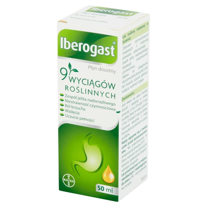 Iberogast, płyn na zaburzenia żołądkowo-jelitowe, butelka 50 ml
