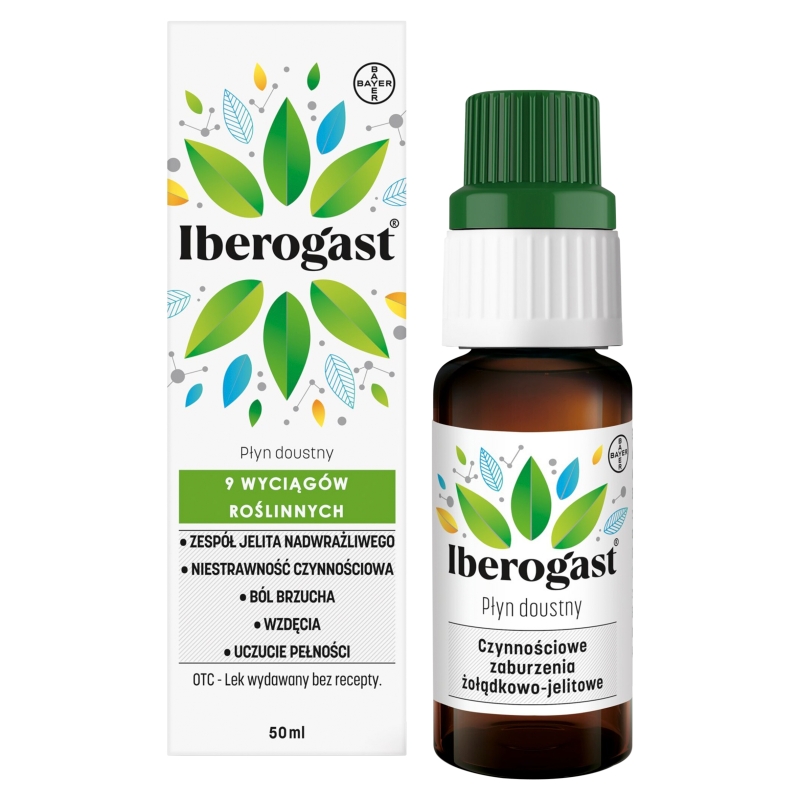 Iberogast, płyn na zaburzenia żołądkowo-jelitowe, butelka 50 ml