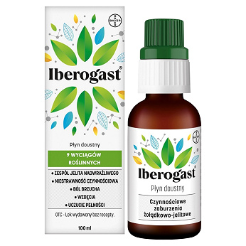 Iberogast , płyn doustny na zaburzenia żołądkowo-jelitowe, 100 ml
