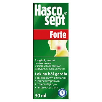 Hascosept Forte , aerozol do stosowania w jamie ustnej, 30 ml