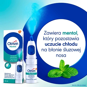 Otrivin Menthol, aerozol udrażniający nos i ułatwiający oddychanie, butelka 10 ml