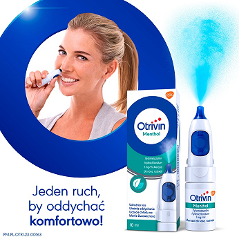 Otrivin Menthol, aerozol udrażniający nos i ułatwiający oddychanie, butelka 10 ml