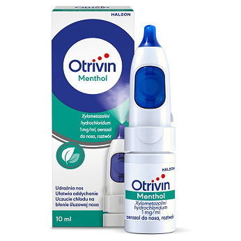 Otrivin Menthol, aerozol udrażniający nos i ułatwiający oddychanie, butelka 10 ml