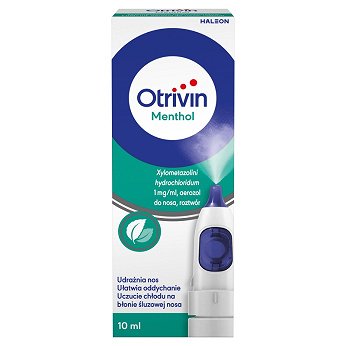Otrivin Menthol, aerozol udrażniający nos i ułatwiający oddychanie, butelka 10 ml