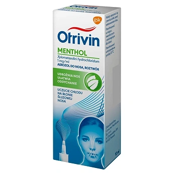 Otrivin Menthol, aerozol udrażniający nos i ułatwiający oddychanie, butelka 10 ml