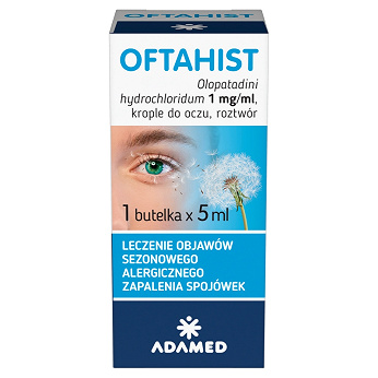 Oftahist, krople do oczu na alergiczne zapalenie spojówek, butelka 5 ml