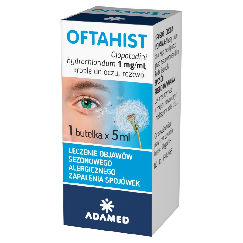Oftahist, krople do oczu na alergiczne zapalenie spojówek, butelka 5 ml