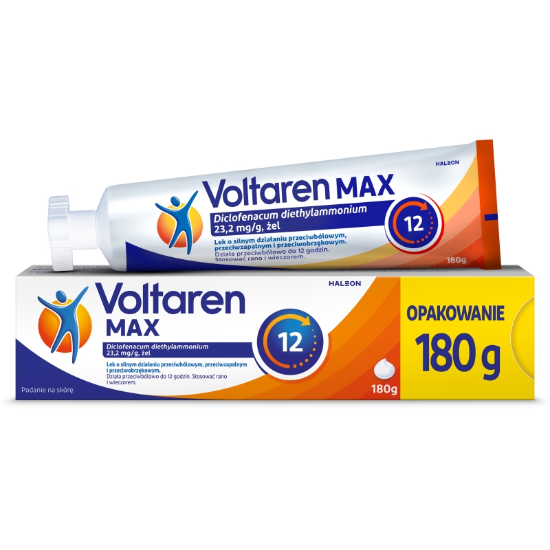 Voltaren MAX, żel przeciwbólowy, przeciwzapalny, przeciwobrzękowy, tuba 180 g