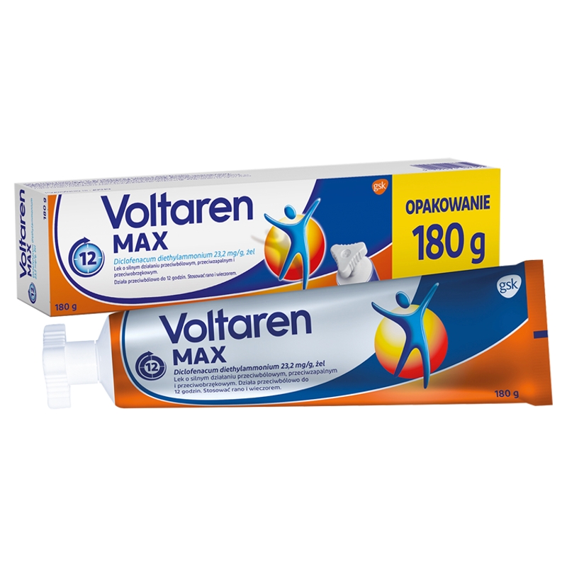 Voltaren MAX, żel przeciwbólowy, przeciwzapalny, przeciwobrzękowy, tuba 180 g