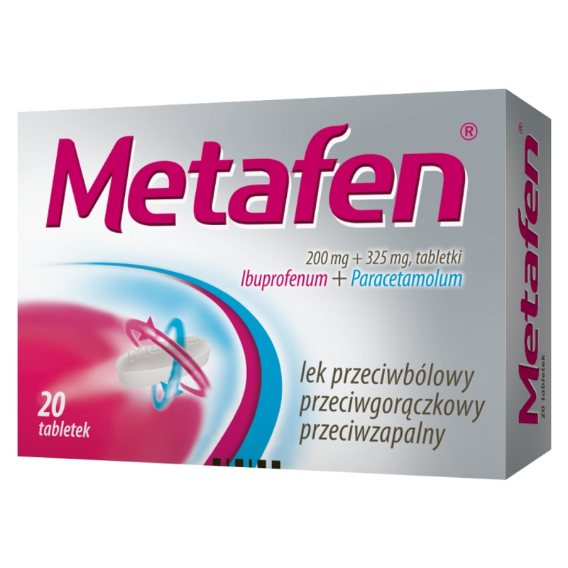 Metafen 200 mg + 325 mg tabletki na ból różnego pochodzenia, gorączkę, 20 szt.