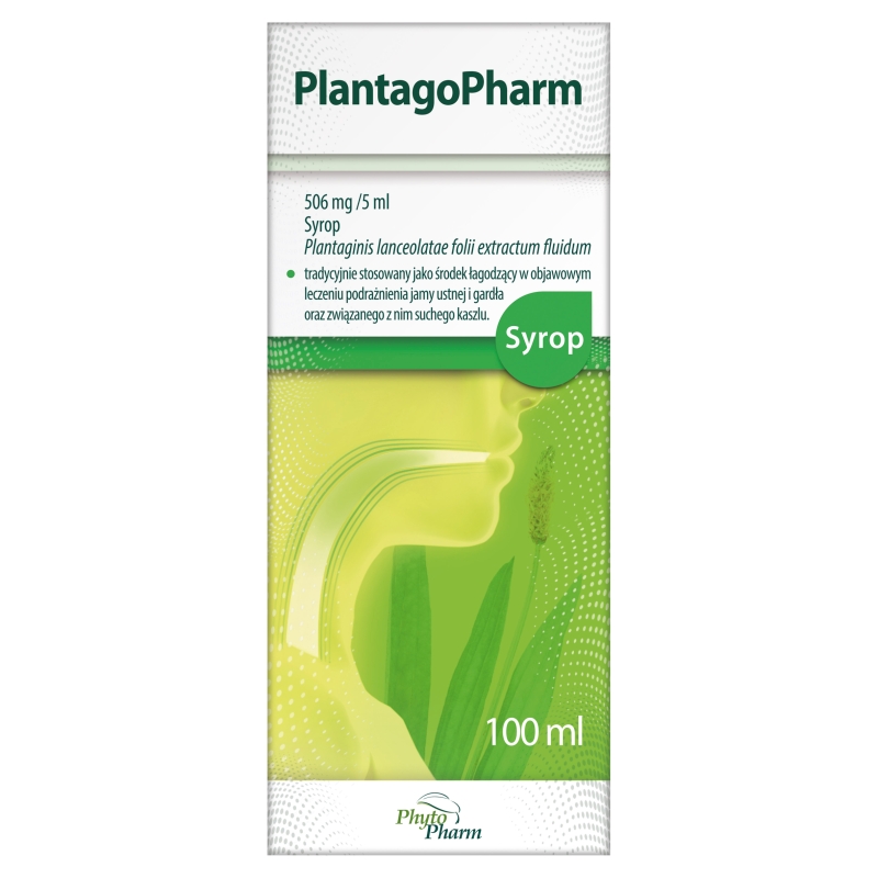 PlantagoPharm, syrop łagodzący w objawowym leczeniu podrażnienia jamy ustnej i gardła, 100 ml