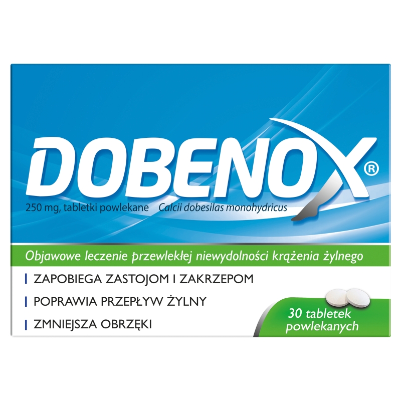 Dobenox  tabletki na objawowe leczenie przewlekłej niewydolności krążenia żylnego, 30 szt.