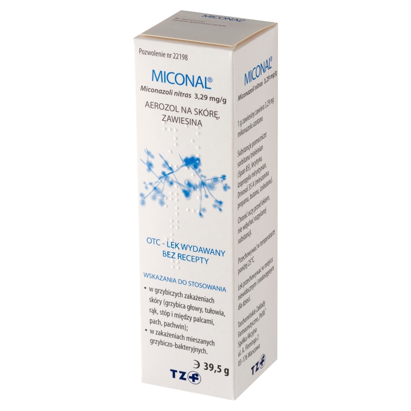 Miconal 3,29mg/g , aerozol na skórę o działaniu przeciwgrzybiczym, 39,5 g