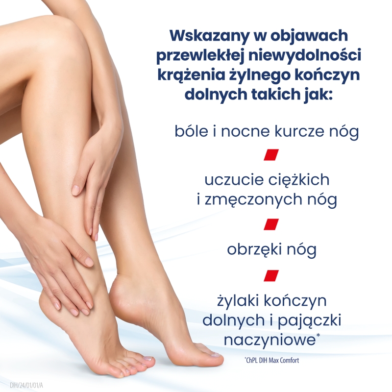Dih Max Comfort, tabletki eliminujące żylaki i skurcze nóg, 30 szt.