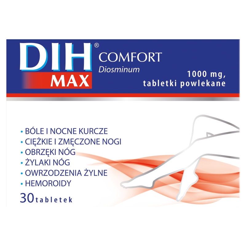 Dih Max Comfort tabletki eliminujące żylaki i skurcze nóg, 30 szt.