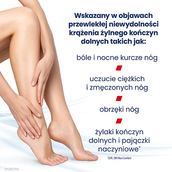 DIH Max Comfort 1000 mg, tabletki na bóle i nocne kurcze nóg, 60 szt.