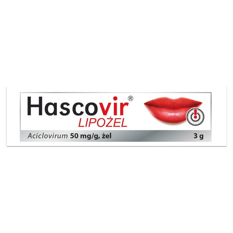 Hascovir Lipożel żel na opryszczkę wargową, tuba 3 g