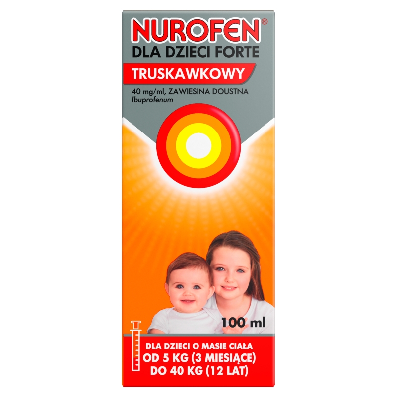 Nurofen Forte dla dzieci, zawiesina o smaku truskawkowym, 100 ml