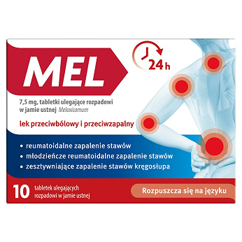 Mel, tabletki przeciwzapalne, przeciwbólowe, przeciwgorączkowe, 10 szt.