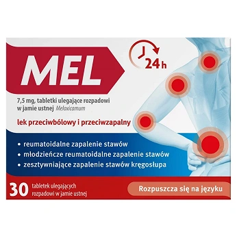 Mel 7,5 mg, tabletki przeciwzapalne, przeciwbólowe, przeciwgorączkowe, 30 szt.
