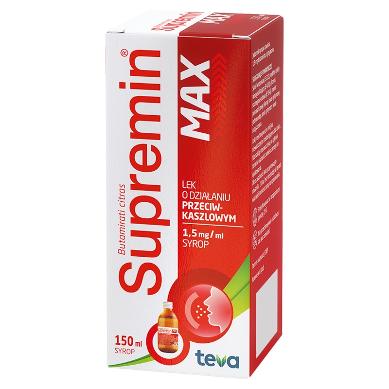 Supremin MAX, syrop na ostry, suchy kaszel, butelka 150 ml
