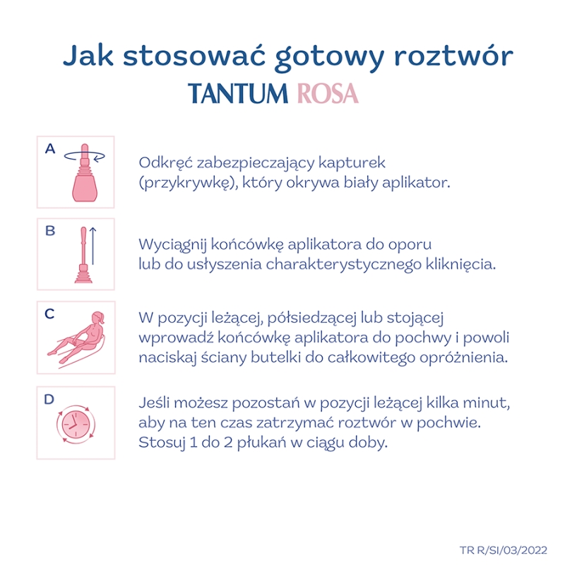 Tantum Rosa, roztwór dopochwowy na objawy infekcji i podrażnienia intymne,  5 buteleczek x 140 ml