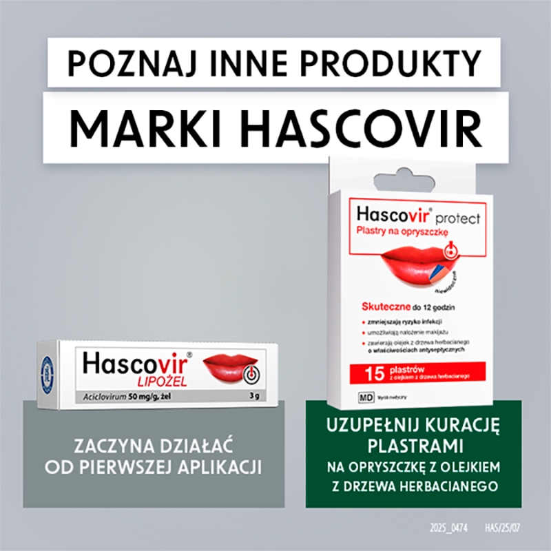 Hascovir Control MAX, tabletki stosowane w celu leczenia opryszczki pospolitej, 30 szt.
