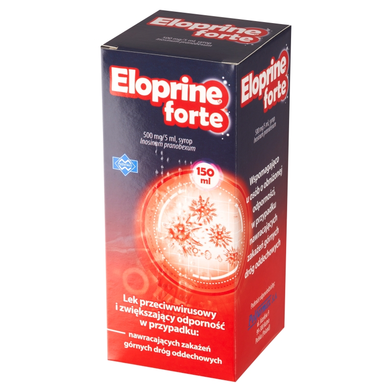 Eloprine Forte, syrop na odporność przy nawracających zakażeniach górnych dróg oddechowych, butelka 150 ml