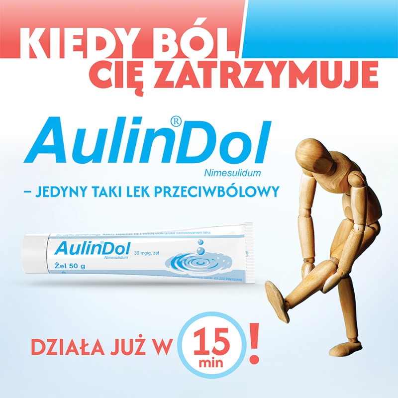 AulinDol, żel na ból przy skręceniu stawów i przy urazowym zapaleniu ścięgien, 100 g