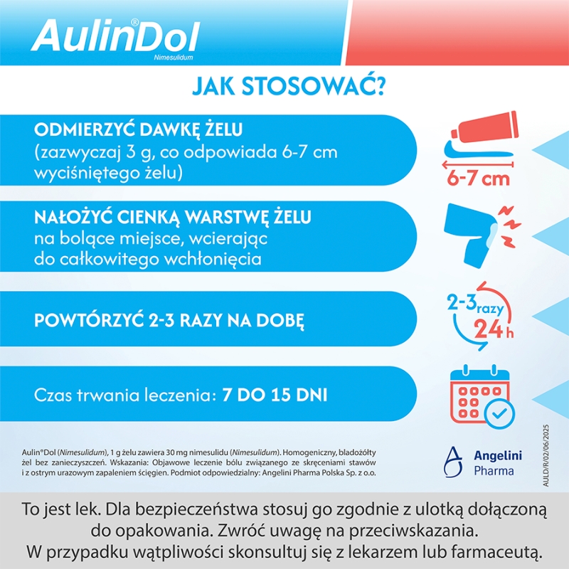 AulinDol, żel na ból przy skręceniu stawów i przy urazowym zapaleniu ścięgien, 100 g