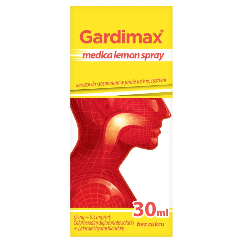 Gardimax medica lemon spray, na stany zapalne jamy ustnej i gardła, 30 ml