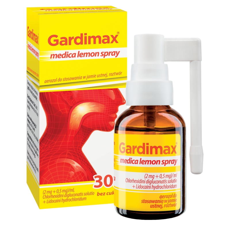 Gardimax medica lemon spray, na stany zapalne jamy ustnej i gardła, 30 ml