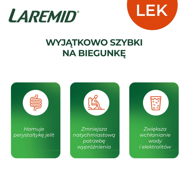 Laremid, tabletki na biegunkę, 20 szt.