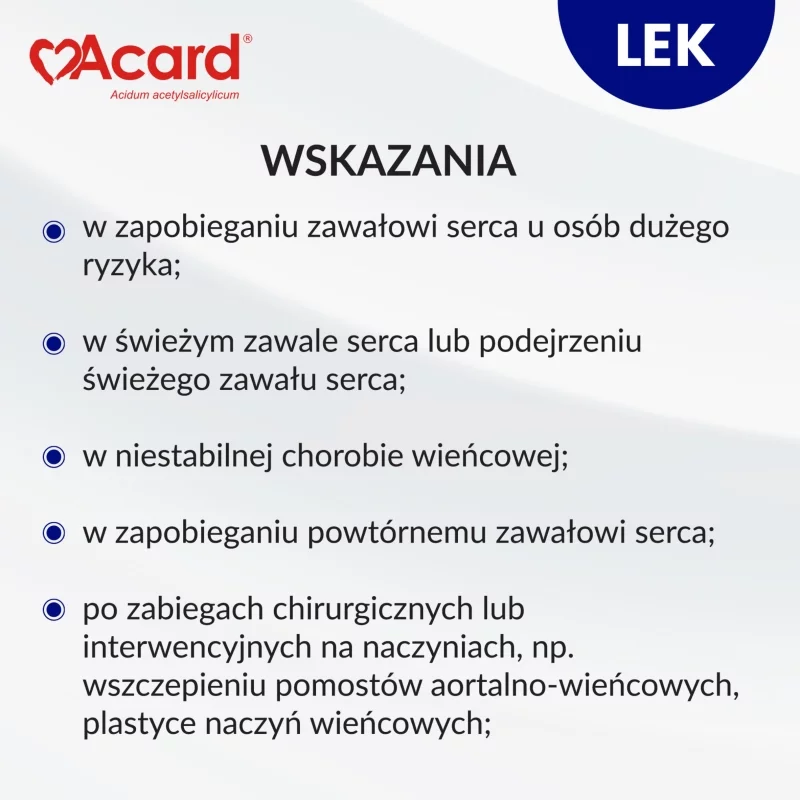 Acard 150 mg, tabletki dojelitowe stosowne w chorobach niedokrwiennych serca, 60 szt.