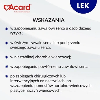 Acard 150 mg, tabletki dojelitowe stosowne w chorobach niedokrwiennych serca, 60 szt.