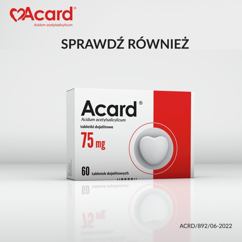 Acard 150 mg, tabletki dojelitowe stosowne w chorobach niedokrwiennych serca, 60 szt.