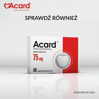 Acard 150 mg, tabletki dojelitowe stosowne w chorobach niedokrwiennych serca, 60 szt.