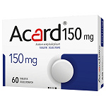 Acard 150 mg tabletki dojelitowe stosowne w chorobach niedokrwiennych serca, 60 szt.