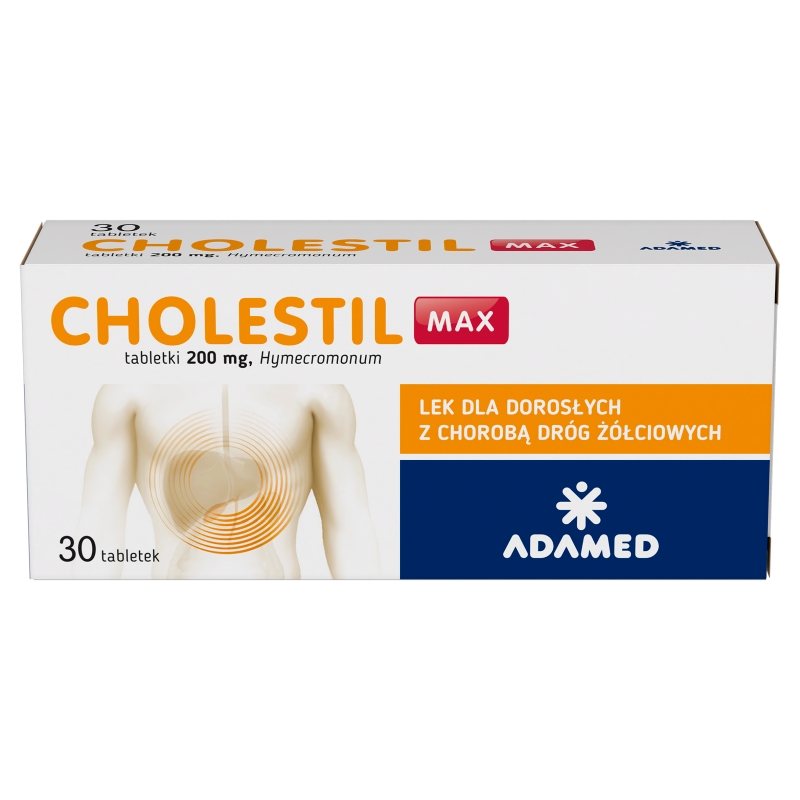 Cholestil Max, tabletki rozkurczowe, zwiększające wydzielanie żółci do trawienia tłuszczy i przyspieszające jej wydalanie, 30 szt.
