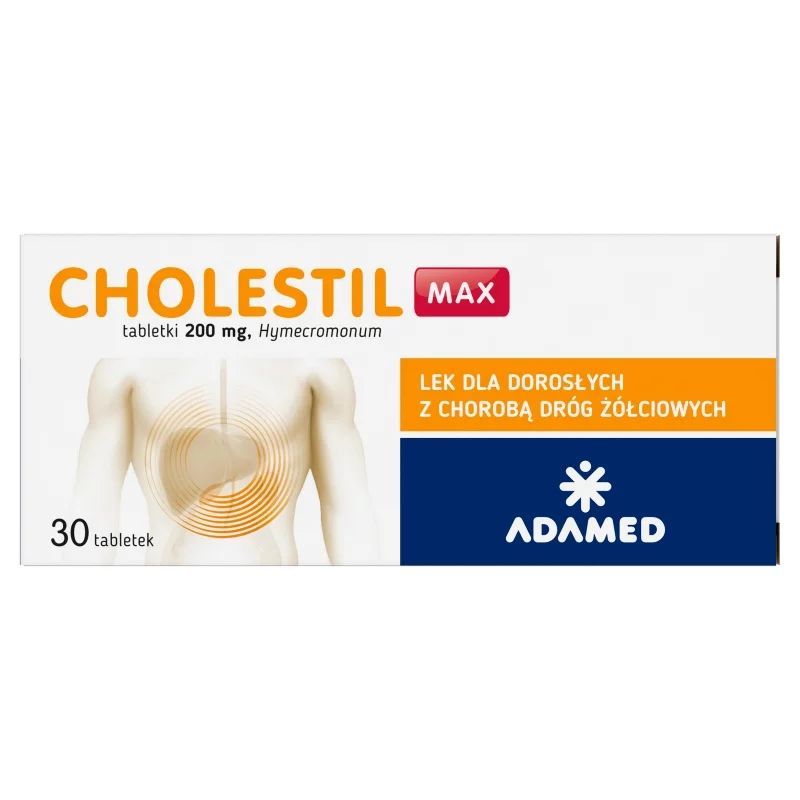 Cholestil Max, tabletki rozkurczowe, zwiększające wydzielanie żółci do trawienia tłuszczy i przyspieszające jej wydalanie, 30 szt.